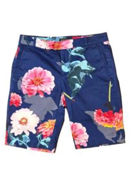 Banana Republic Pants - Banana Republic navy Blue Floral Bermuda Shorts size 8